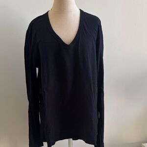 Wilt Classic Black Long Sleeve V-neck Top